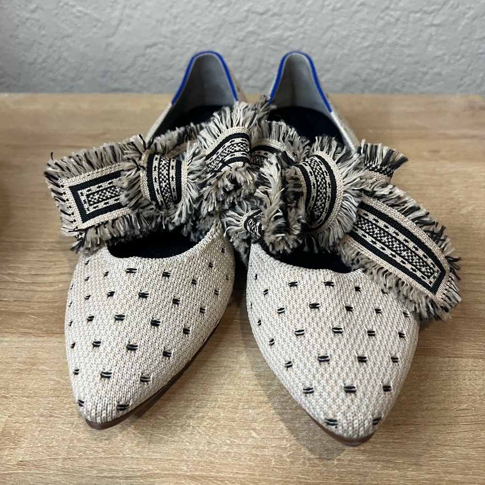 Rare Rothy’s Mary Jane Tuxedo Dots With Bow Women's Shoes 7 - Picture 4 of 6